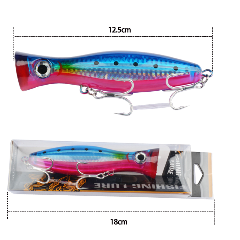 1pc 43g Big Popper Floating Wo - Fishing Hook Treble 评论和价格
