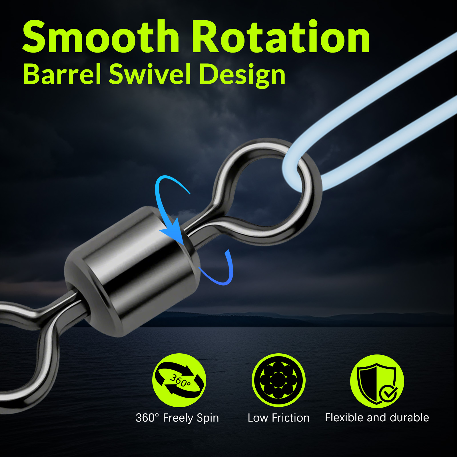 Fishing Rolling Barrel Swivel  - Fishing Hook Offset 评论和价格